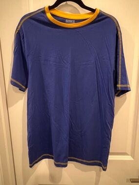 Men’s Royal Blue Short-Sleeve Tee with Gold Trim